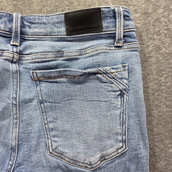 Buckle Black Jeans Mens 28x30 Light Wash Fit No 53 Skinny Distressed Ripped - Picture 3 of 9